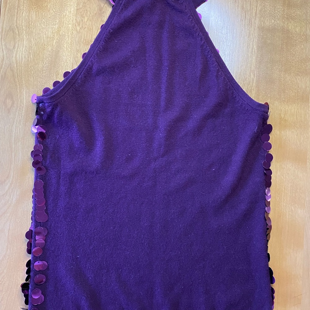 Purple sequin high neck top - Picture 4 of 9